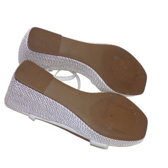 Steve Madden Women's Tory White Satin Rope Wedge Sandals Size 10 NEW - Picture 6 of 6
